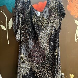 Multicolor Patterned Dress